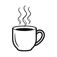 Steaming coffee cup icon Keywords: coffee, cup, hot, steam, drink, beverage, morning, breakfast