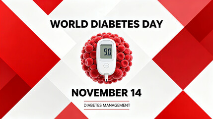 The blood glucose meter and berries represent the world diabetes day and diabetes management concepts, and are suitable for the diabetes day health management promotion scenarios.
