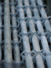 Tokyo,Japan - September 26, 2025: Scaffolding and boards at material storage area