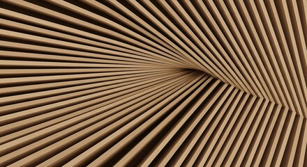 Abstract Vortex of Parallel Wooden Slats: Geometric Radial Pattern