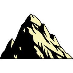 Bold Mountain Silhouette Illustration with Sharp Peaks for Outdoor and Adventure Design