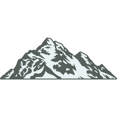 Snowy Mountain Illustration for Outdoor and Adventure Design