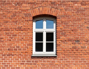 Brick wall with arched window