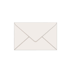A simple, clean illustration of a closed, light-colored envelope on a white background.