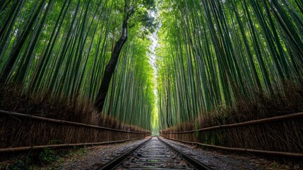 Fototapeta premium Bamboo forest pathway