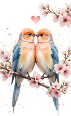 two birds on a branch