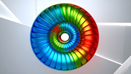 Colorful, spiraling torus in a modern setting