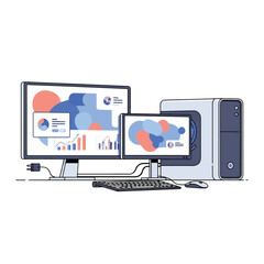 computer monitor with icons