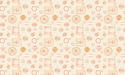Playful Hand-Drawn Geometric Seamless Pattern with Scribble Texture