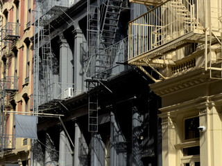 Cast iron buildings in SoHo New York City
