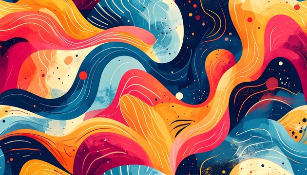 Abstract swirling pattern with vibrant colors - Powered by Adobe