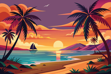 palm trees on the beach