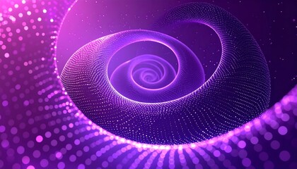 Abstract swirling spiral with glowing dots