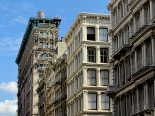 Cast iron buildings in SoHo New York City