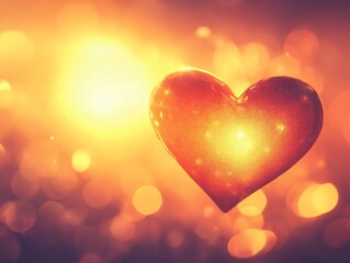 Radiant Heart, A Glowing Symbol of Love and Passion in Warm Light