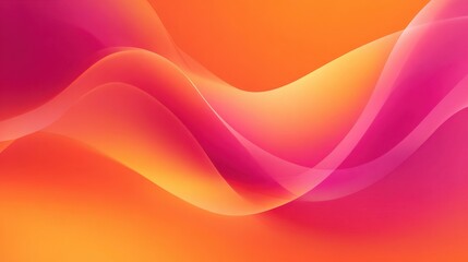 Abstract Swirl of Vibrant Pink and Orange Hues, Soft Gradient Background.