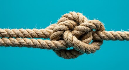 Fototapeta premium A marine knot tied in thick rope