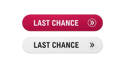 Fototapeta premium Last chance buttons with arrow isolated on transparent background