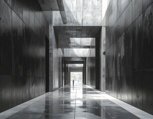 Modern Concrete Corridor's Architectural Elegance