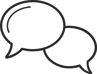 Outline vector of two small speech bubbles.
