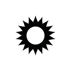 Radiant Sunburst A Bold Black Graphic Symbol for Energy, Warmth, and Optimism