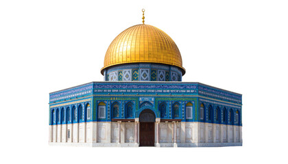 Obraz premium The Dome of the Rock, Jerusalem: Stunning golden dome and intricate architecture with vibrant colors