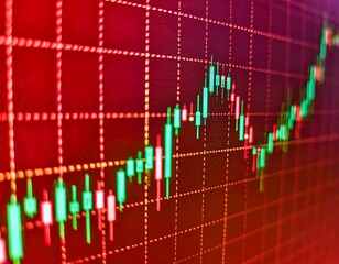 Close-up stock market graph on a screen