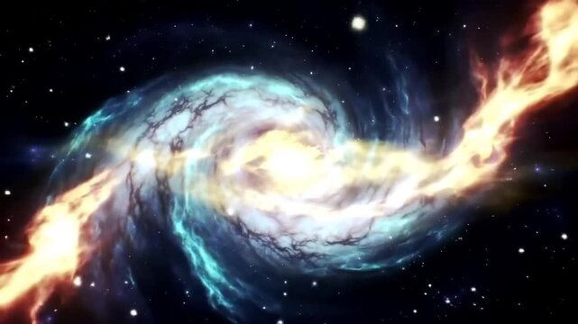 Abstract galaxy animation of spiral cosmic background with stardust nebulas