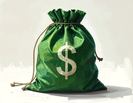 Illustrative depiction of a money sack