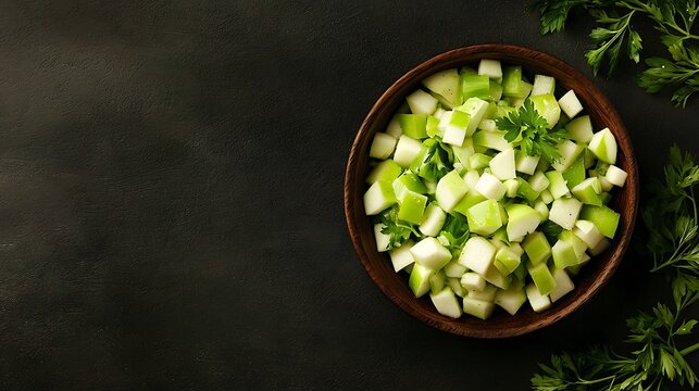 Diced apples and celery in a bowl, ready for a healthy salad or side dish