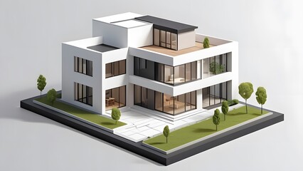 建築模型のCGイラスト