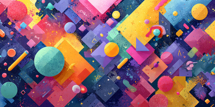 Back to school geometric shapes