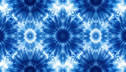 Abstract tie-dye pattern in shades of blue and white