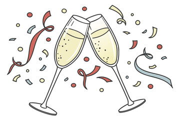 new year background with champagne