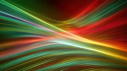 Obraz premium Colorful Abstract Lines Flowing in a Dynamic Pattern with Red, Green, and Yellow Vivid Tones for Modern Digital Background and Design Applications