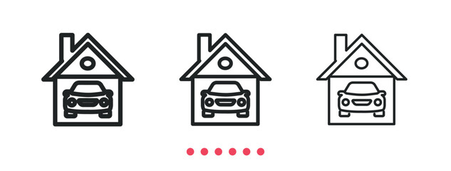 Garage icon. Thin line icon vector