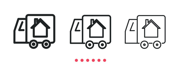 House moving icon. Thin line icon vector