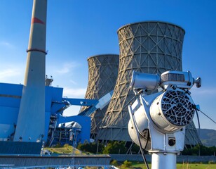 Industrial facility with a monitoring device