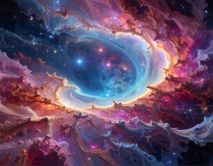 A vibrant, swirling galaxy