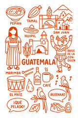 Culture Illustration Set – Traditional People, Music, Dance, Food, and Symbols