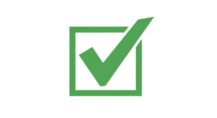 Green check mark in a box isolated PNG with Transparent Background