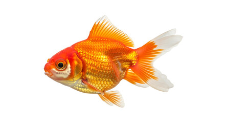 Oranda Goldfish Isolated on White Background for Creative Design