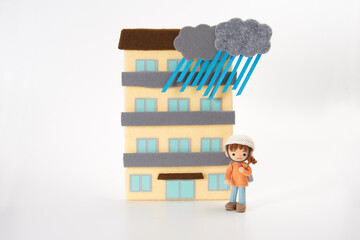 あみぐるみ人形　自然災害・避難