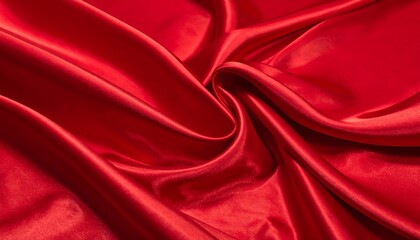 Obraz premium Close-up of rich red silk fabric with flowing drapes