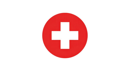 Obraz premium Red cross in a red circle isolated PNG with Transparent Background
