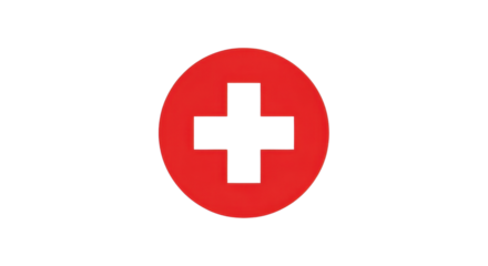 Red cross in a red circle isolated PNG with Transparent Background