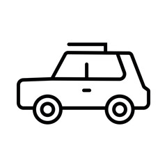 Black outline of a car with roof rack vehicle automobile
