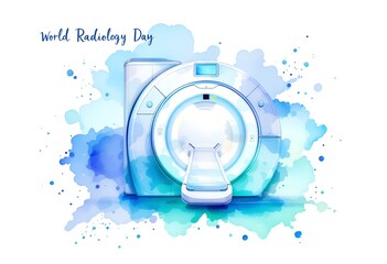 world radiology day medical imaging watercolor design