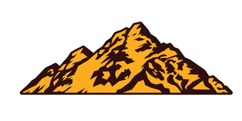 Brown and Orange Mountain Silhouette Illustration for Outdoor and Adventure Design