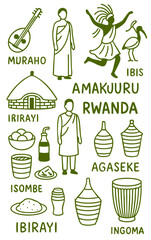 Culture Illustration Set – Traditional People, Music, Dance, Food, and Symbols